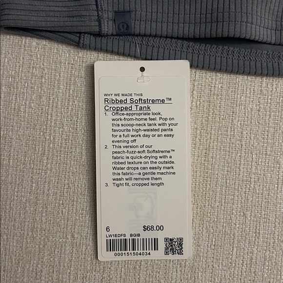 Lululemon Ribbed Softreme Cropped Tank - Picture 3 of 3